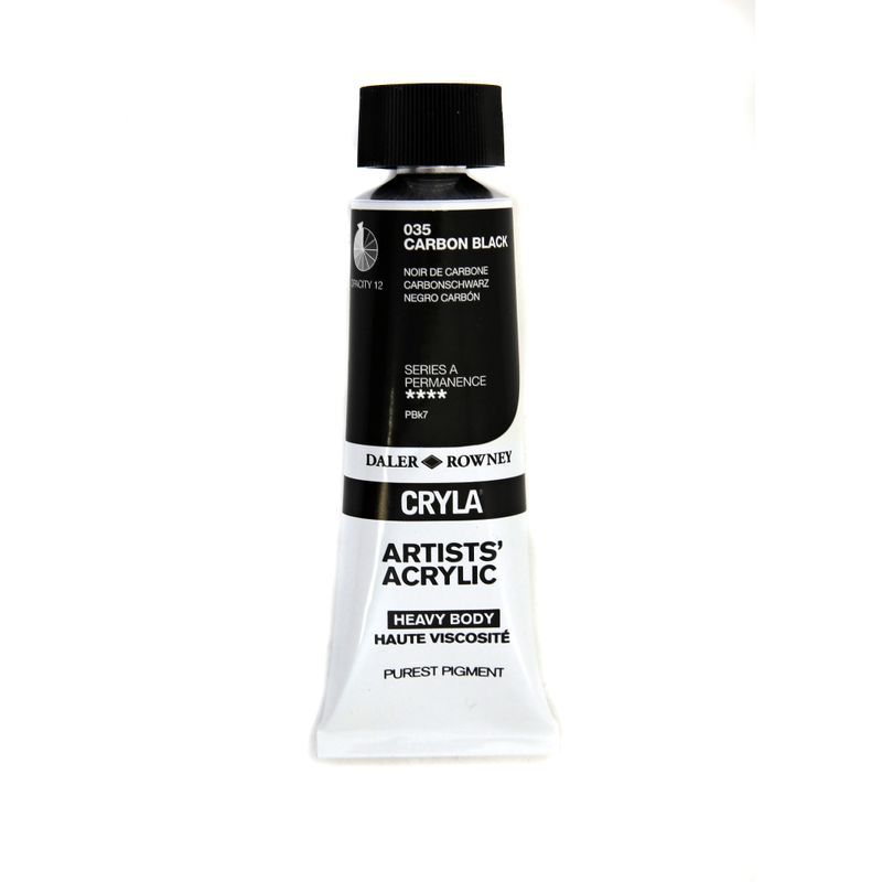 PA. DR Cryla acrylic 75ml 035 Carbon black (A), taiteilija-akryyliväri