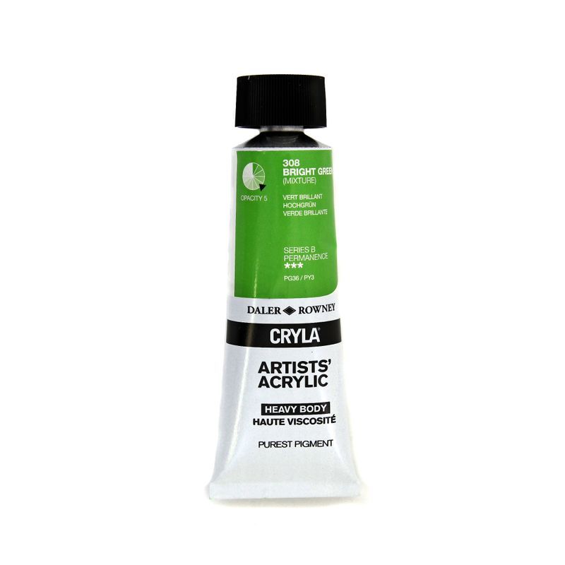 PA. DR Cryla acrylic 75ml 308 Bright green (B), taiteilija-akryyliväri