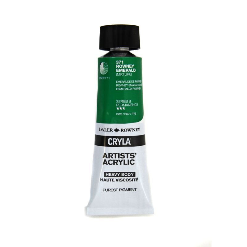 PA. DR Cryla acrylic 75ml 371 Rowney emerald (B), taiteilija-akryyliväri