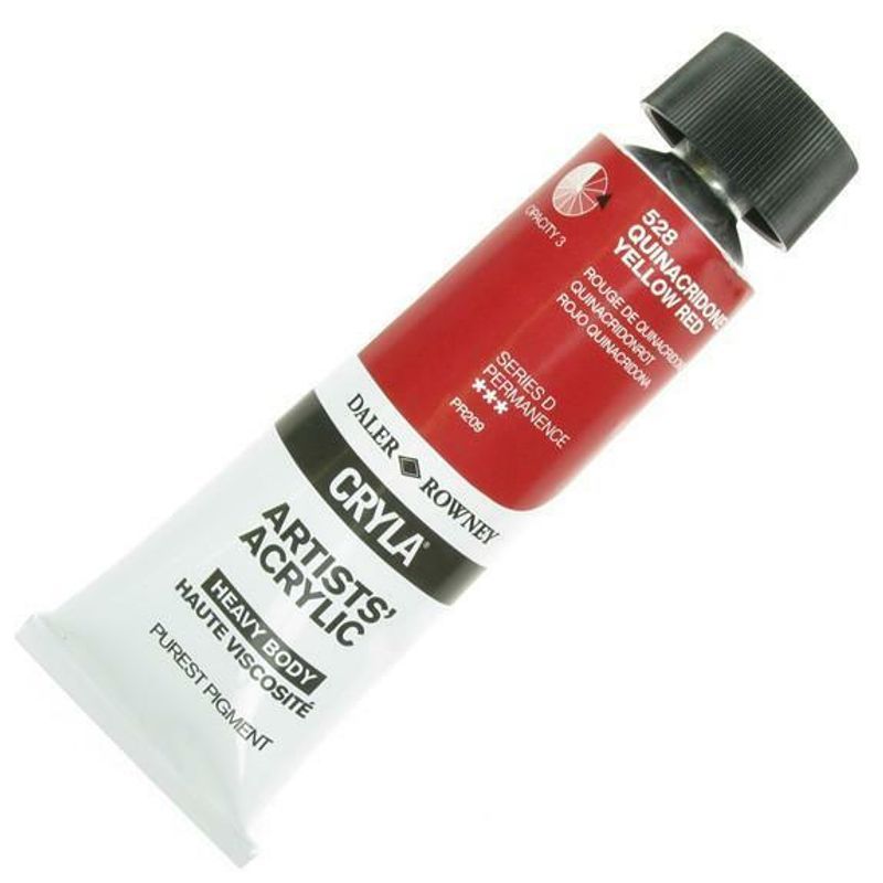 PA. DR Cryla acrylic 75ml 528 Quinaridone yellow r, taiteilija-akryyliväri