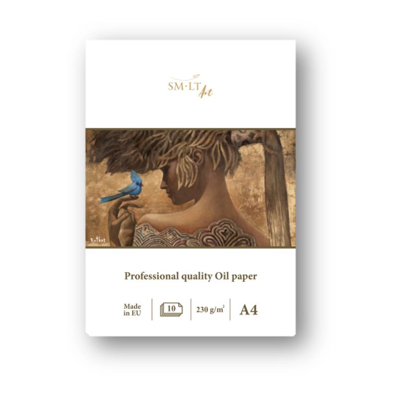 P. SMLT PRO-öljyvärilehtiö A3 (10) 230g, Luonnonvalkoinen, tekstuuripintainen paperi