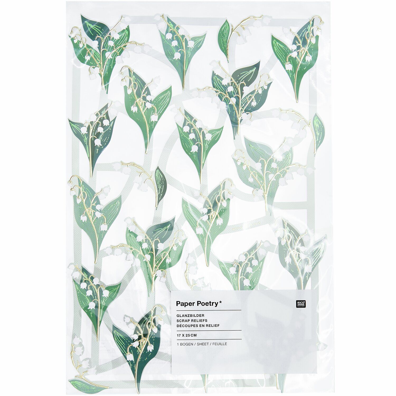 RICO kiiltokuva 17x25cm Lilies of the valley FSC M