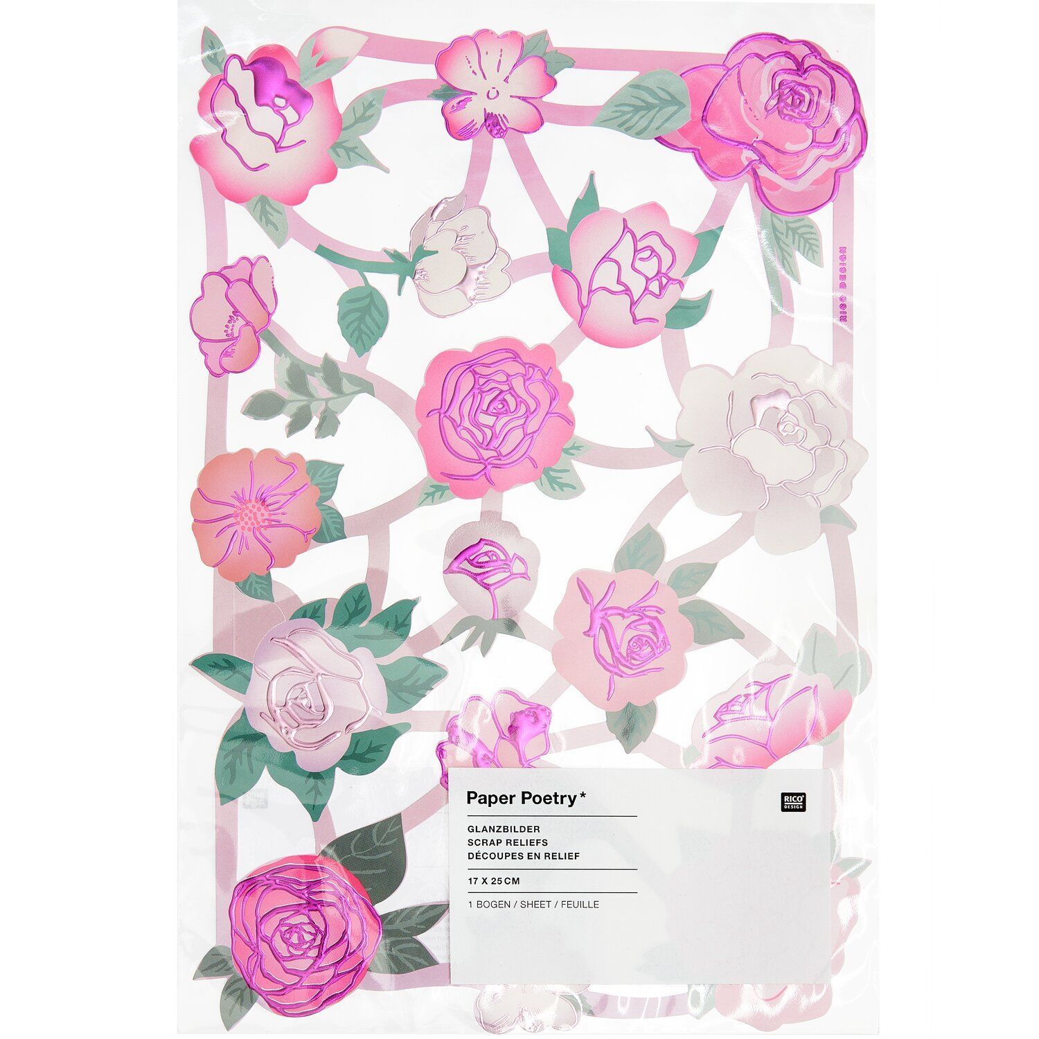 RICO kiiltokuva 17x25cm Roses FSC MIX