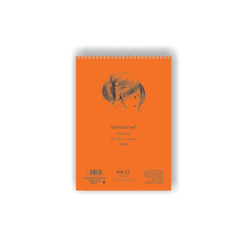 SMLT Mixed-media lehtiö 200g A3 (30) luonnonval, mikroperforointi, kierre yläreunassa
