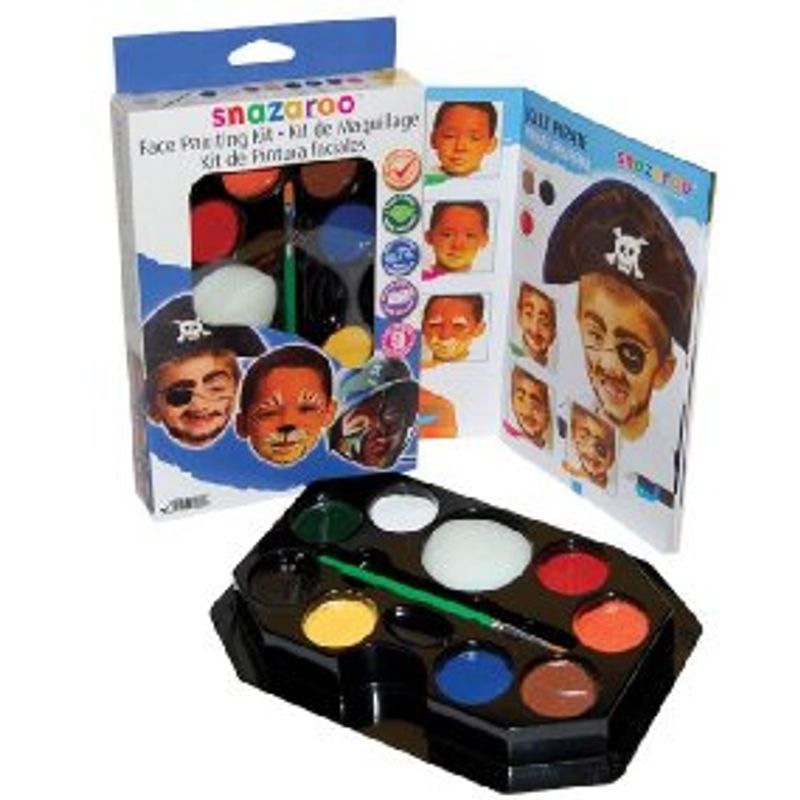 Snazaroo Face Painting Kit Boy 50 faces, (8 väriä, sivellin, tyyny, ohje) kasvovärit