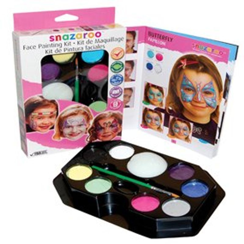 Snazaroo Face Painting Kit Girl 50 faces, (8 väriä, sivellin, tyyny, ohje) kasvovärit