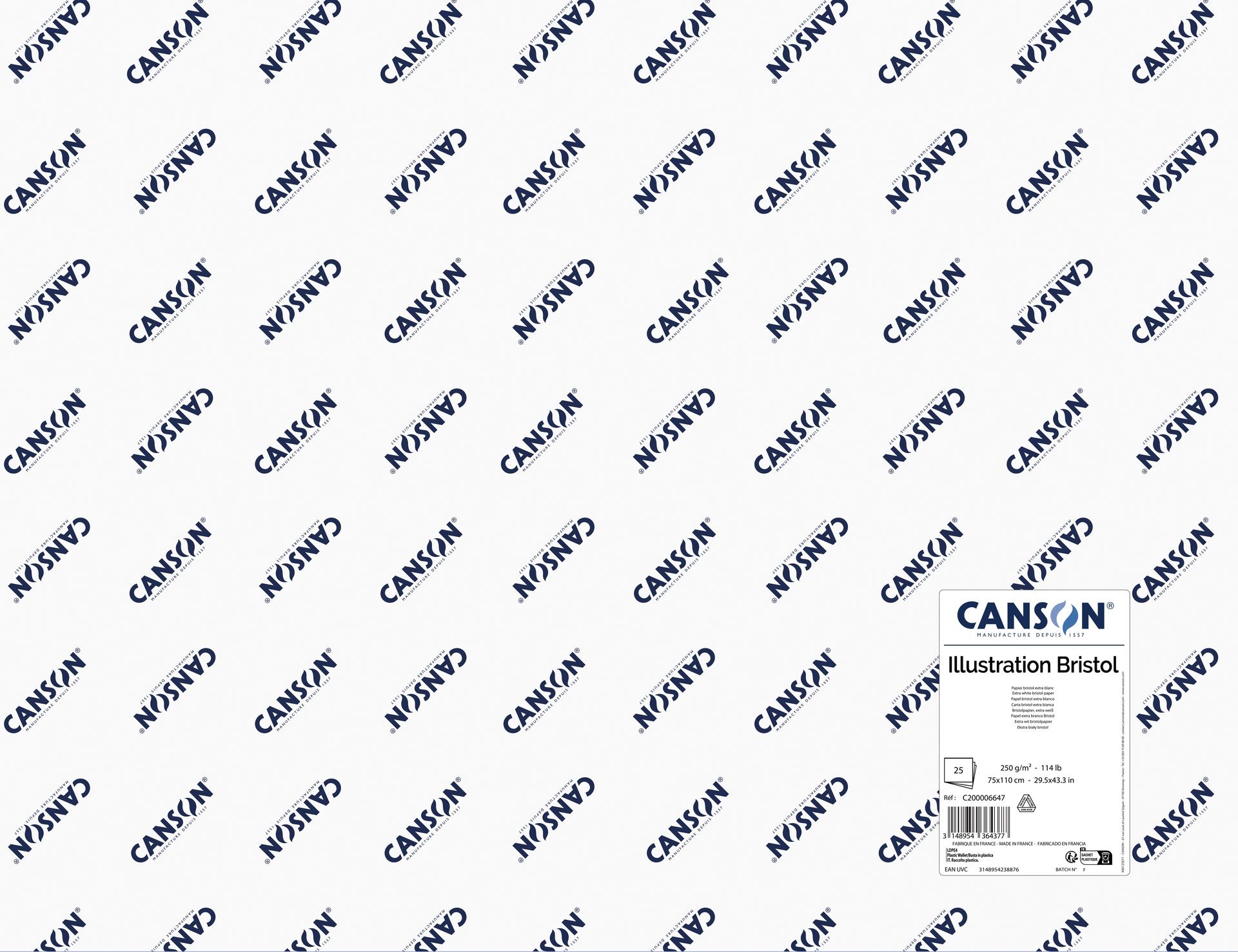 T Canson Bristol Graphic 250g 75x110 (25), piirustuspaperi