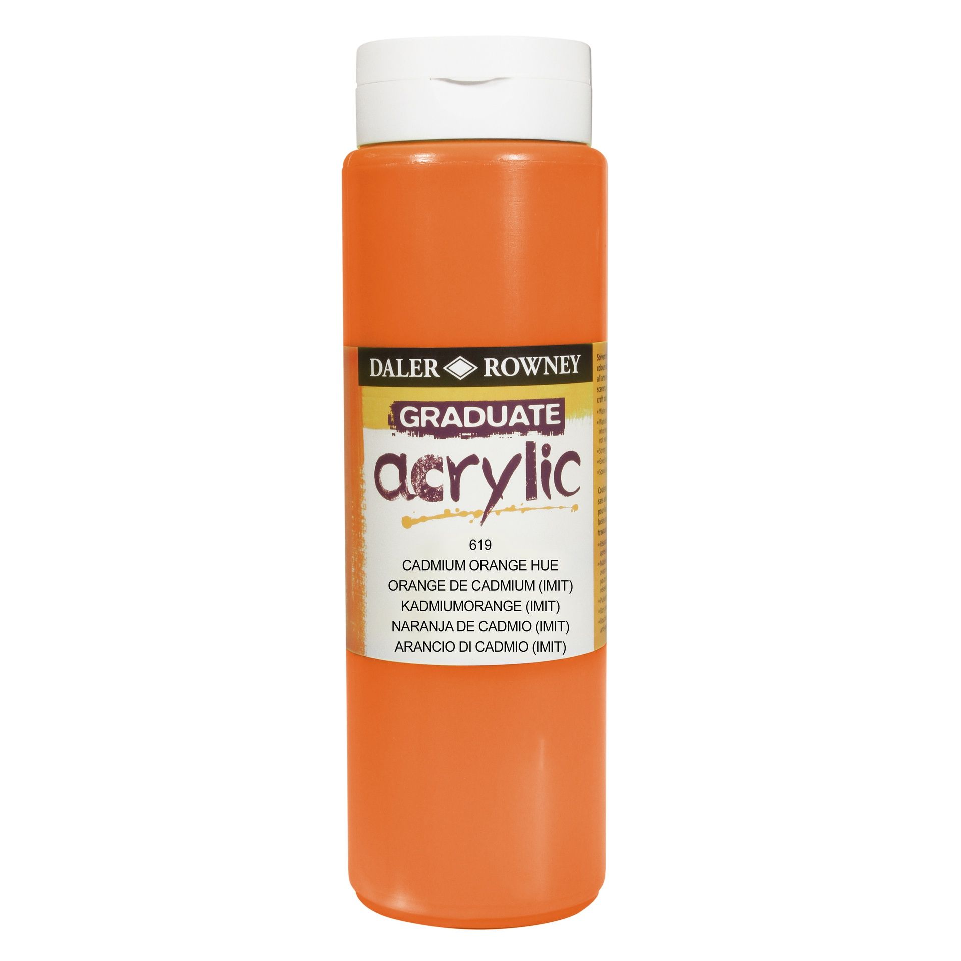 T DR Graduate acrylic 500ml 619 Cadmium orange hue, 500ml akryyliväri