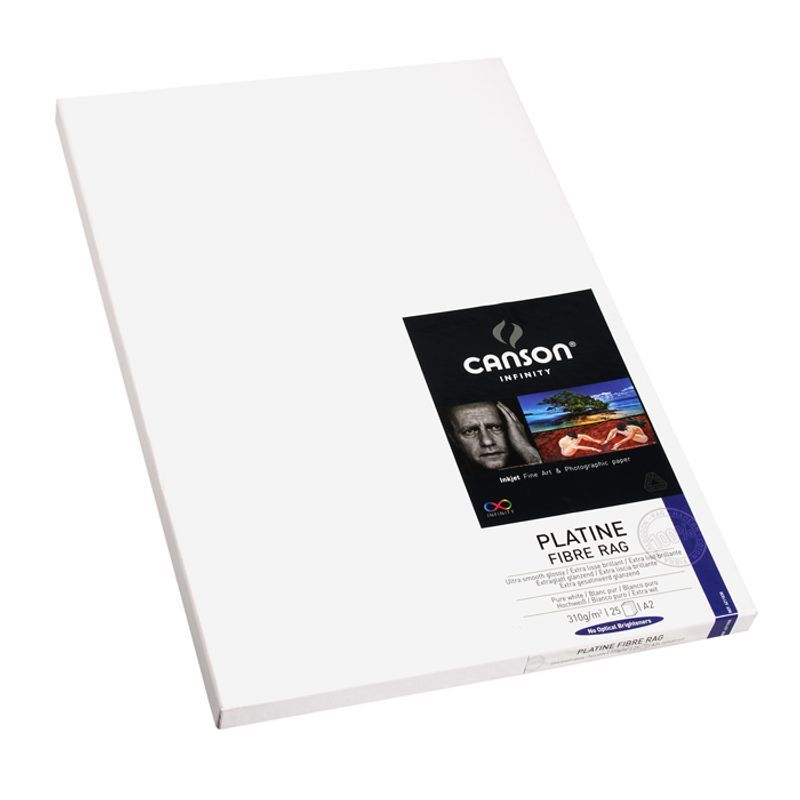 T Infinity Platine Fibre Rag 310g A2 Box, 25 arkkia, satiini