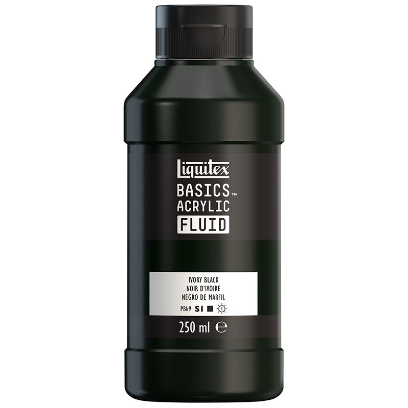 T LQX Basics Fluid 250ml 244 Ivory Black, juokseva akryyliväri