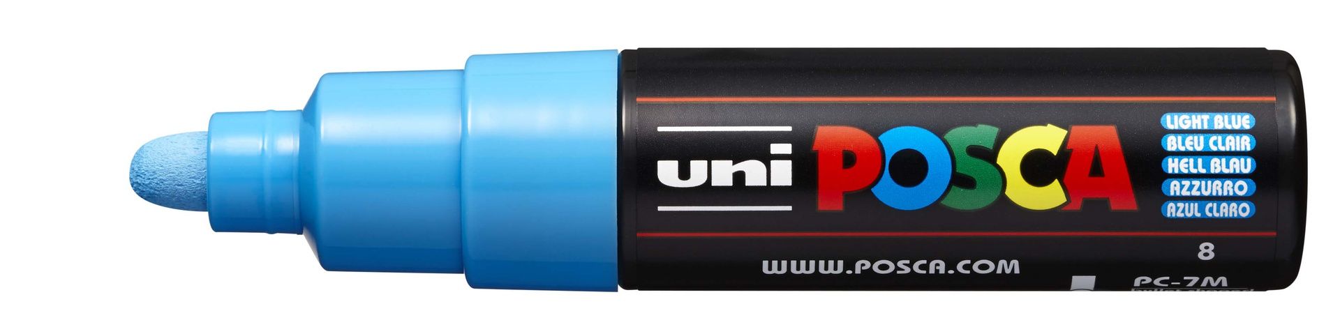 T UNI POSCA Marker PC-7M 4,5-5,5mm 8 light blue, 57