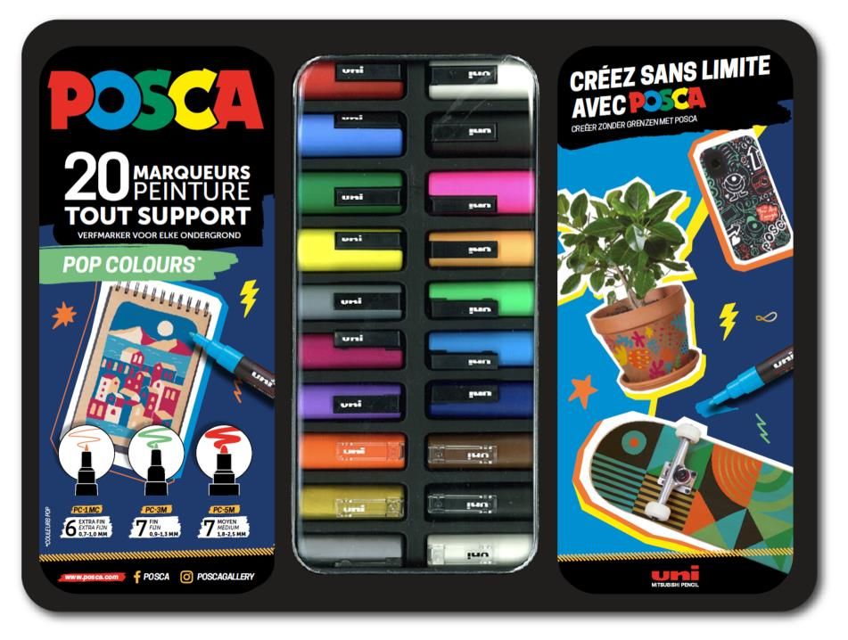 UNI POSCA Metal Tin Pop Colours