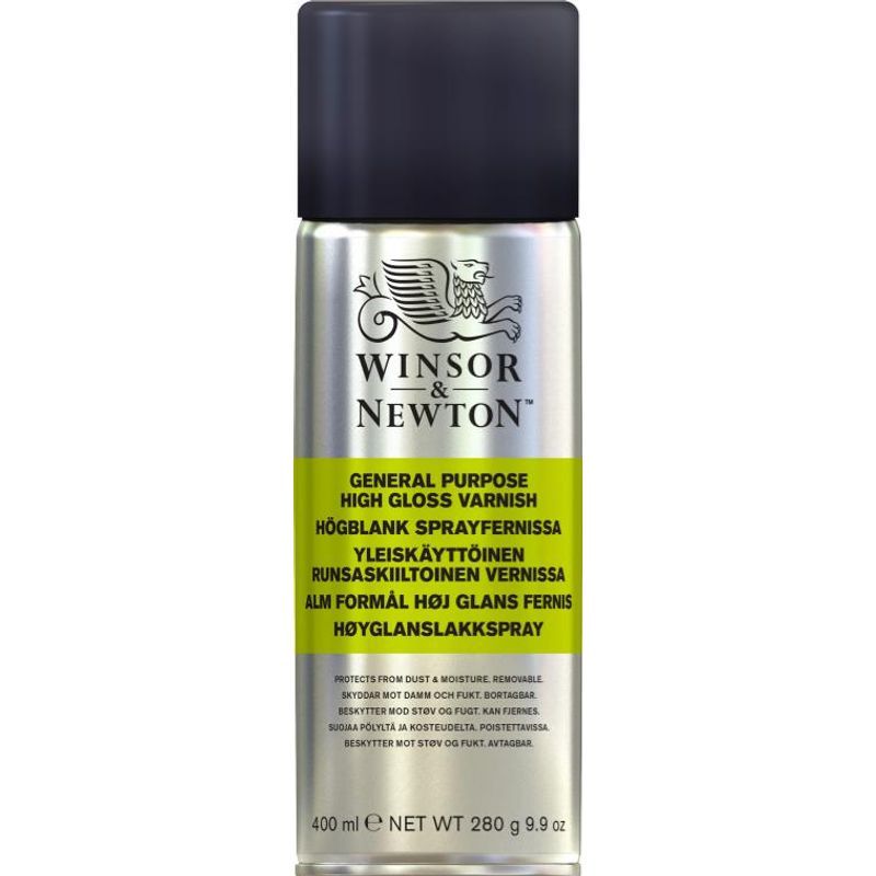 WN All purpose varnish high gloss spray 400 ml, kiiltävä yleisvernissa
