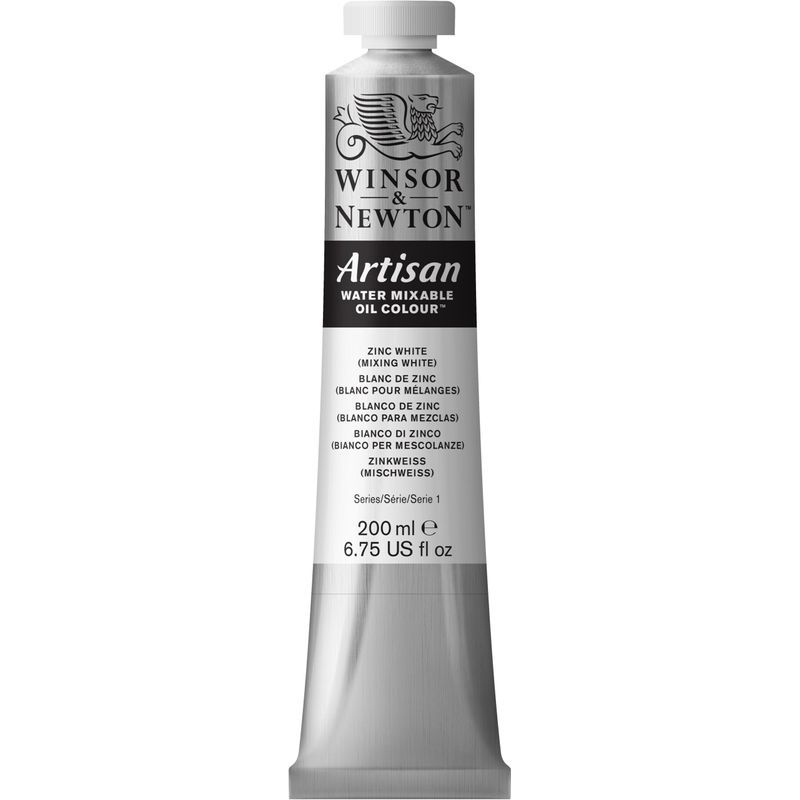 WN Artisan 200ml 748 Zinc white mixing white, 200ml vesiliukoinen öljyväri