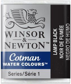 WN Cotman 1/2 (1,7ml) 337 Lamp Black, akvarellivärinappi