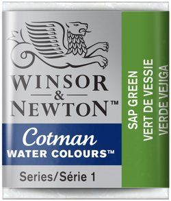 WN Cotman 1/2 (1,7ml) 599 Sap Green, akvarellivärinappi x