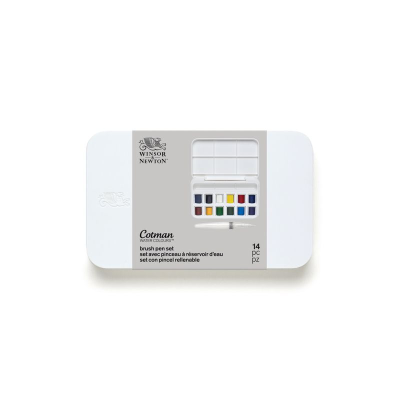 WN Cotman Brush Pen Set 12 x 1/2 nappia, akvarellilajitelma