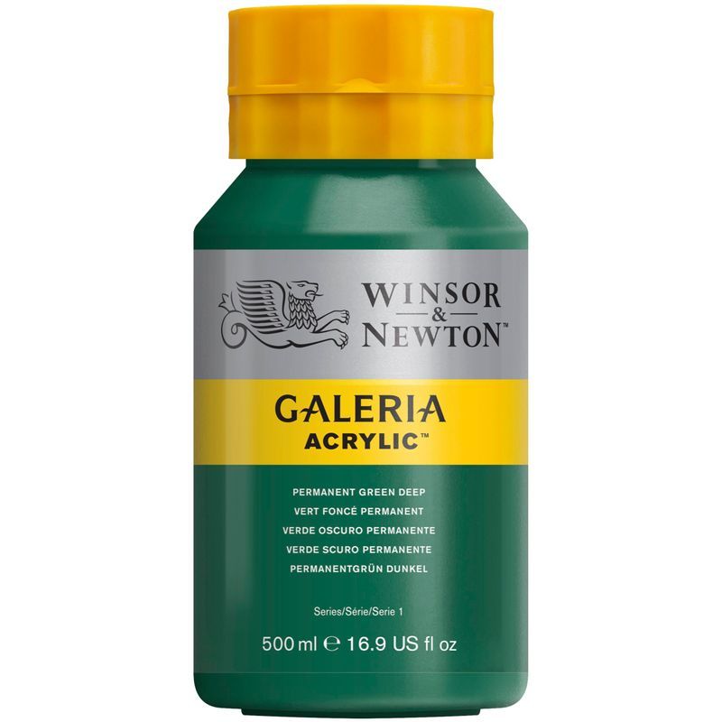 WN Galeria 500ml 482 Permanent green deep (1), 500ml akryyliväri