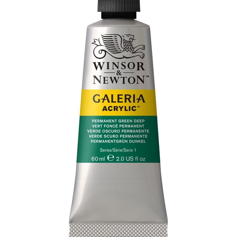 WN Galeria 60ml 482 Permanent green deep (1), 60ml akryyliväri