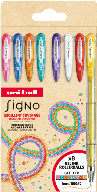 UNI Signo geelikynä 8 kpl UM-120SP metallic