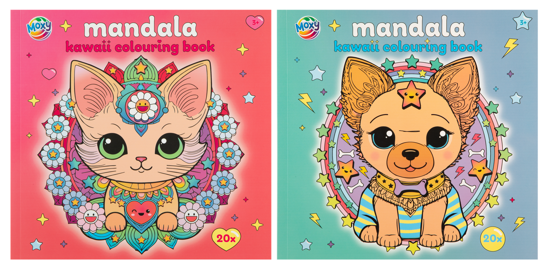 MANDALA KAWAII COLOURING BOOK, 20 SHEETS,