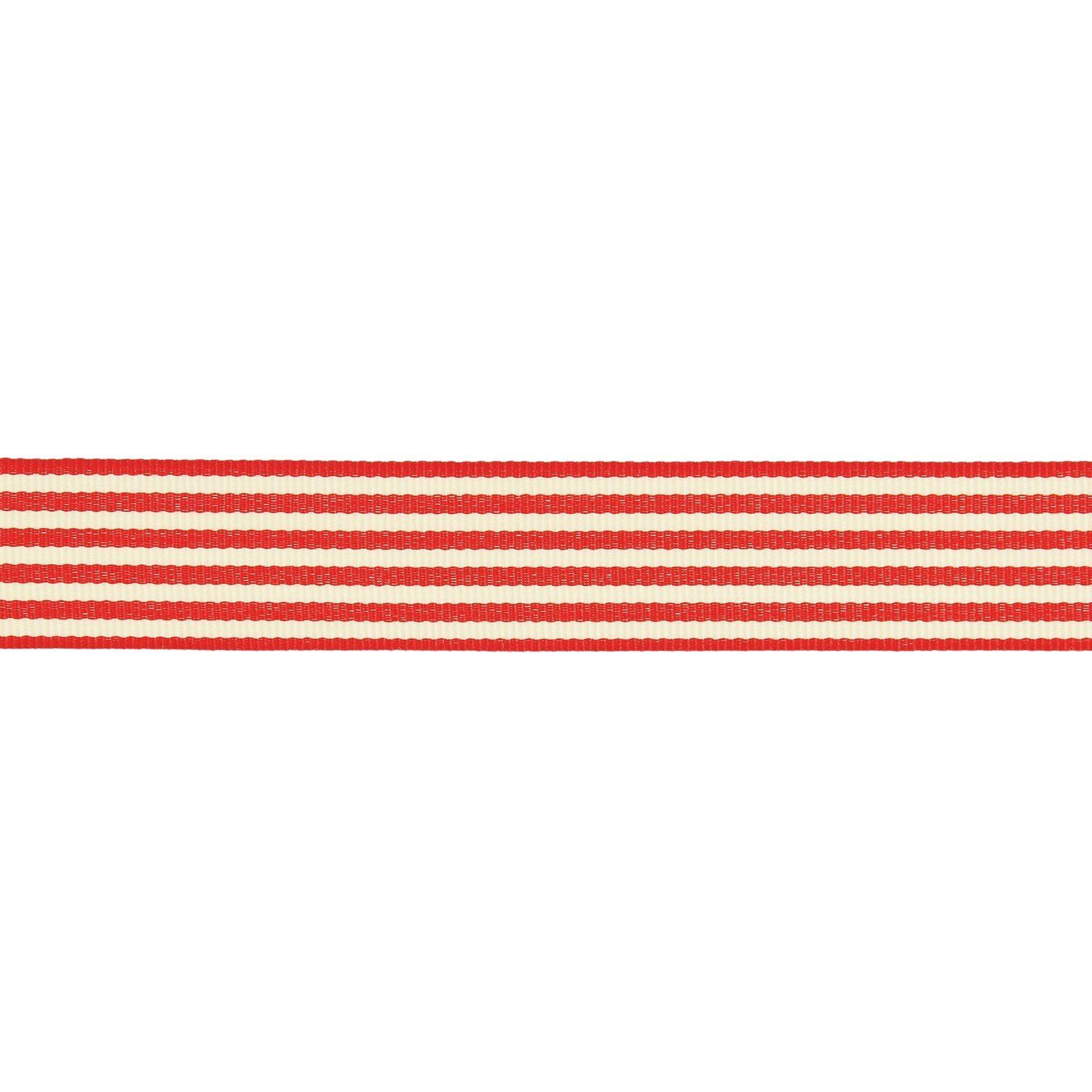 RICO lahjanauha 25 mm x 3 m kaksoisraidat punainen kermanvärinen