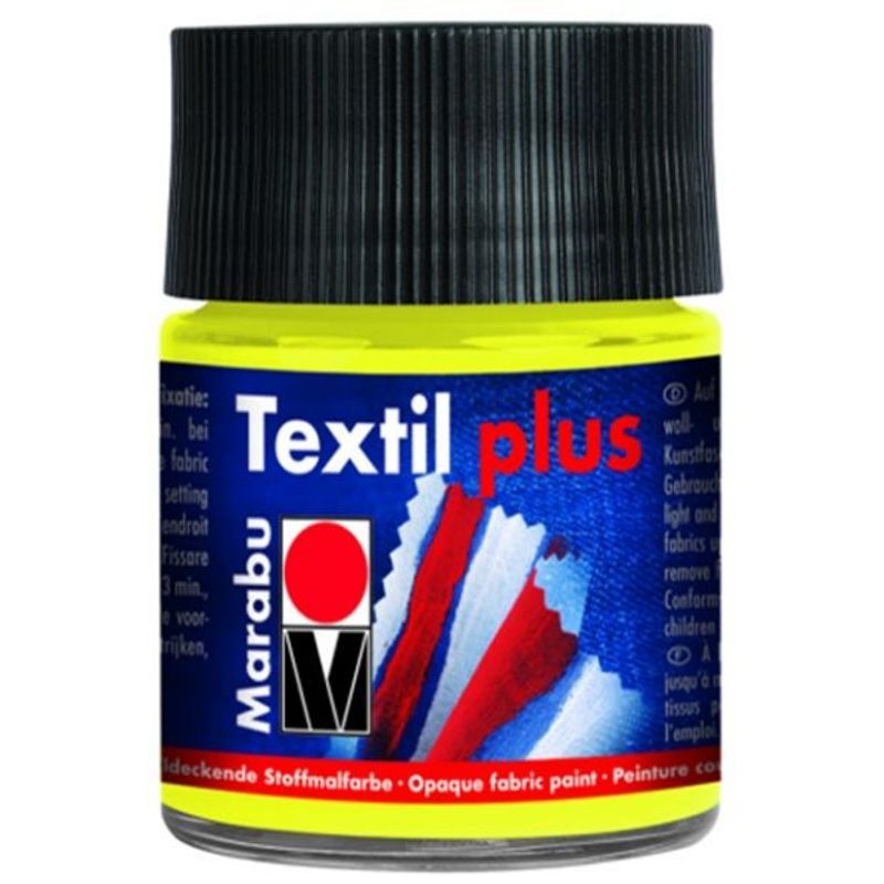 Marabu Tekstiiliväri PLUS 50ml 020 lemon, vaaleille ja tummille kankaille
