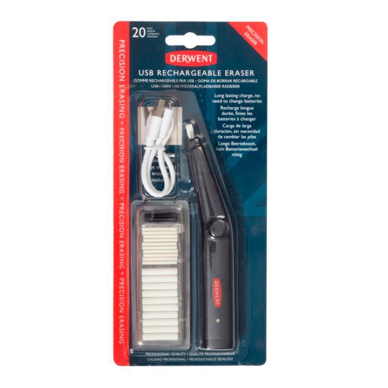 Derwent USB-pyyhekumin täyttöpakkaus 30kpl, 2x15kpl vaihtokumeja, kaksi ko