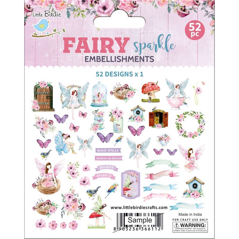 P. L.Birdie paperikuviot Fairy Sparkle, 52kpl keij