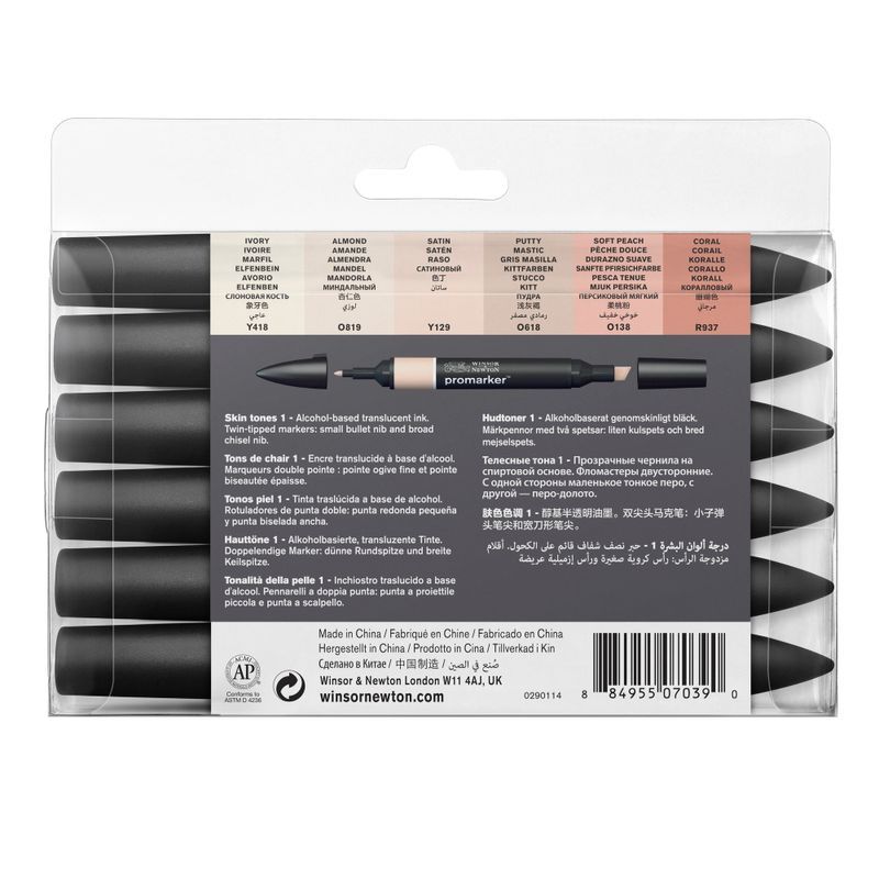 WN Promarker Skin tones 6-lajitelma set 1