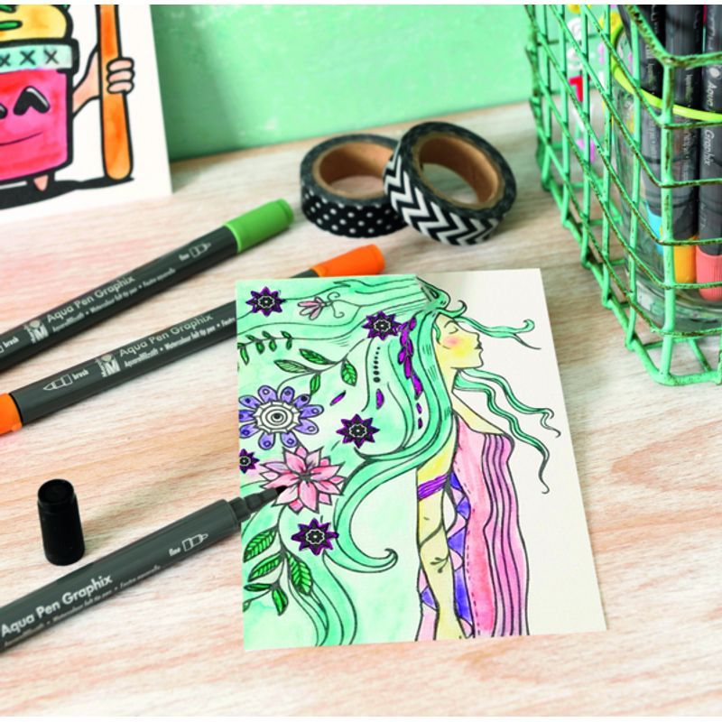 PA. Marabu Graphix Sketch 12 Sugarholic vibrant sh, kaksipäinen, terävä ja taltta