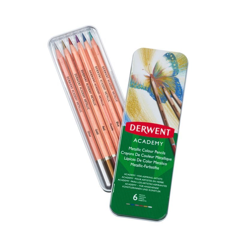 P. Derwent Academy Metallic 6 väriä, metallirasia