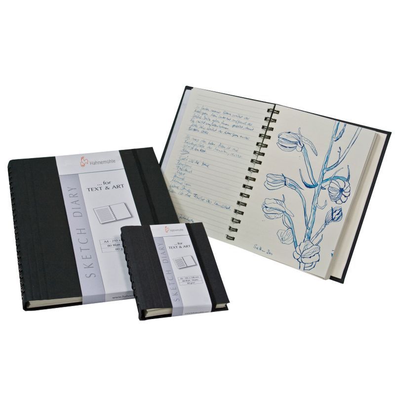 HM Sketch Diary 120g A6 (60) kierre, Vasen sivu viivoitettu, oikea sivu blanco