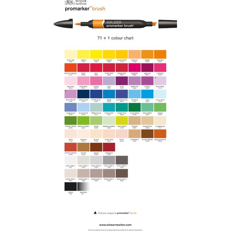 WN Promarker Brush Pastel tones 6, sivellintussilajitelma