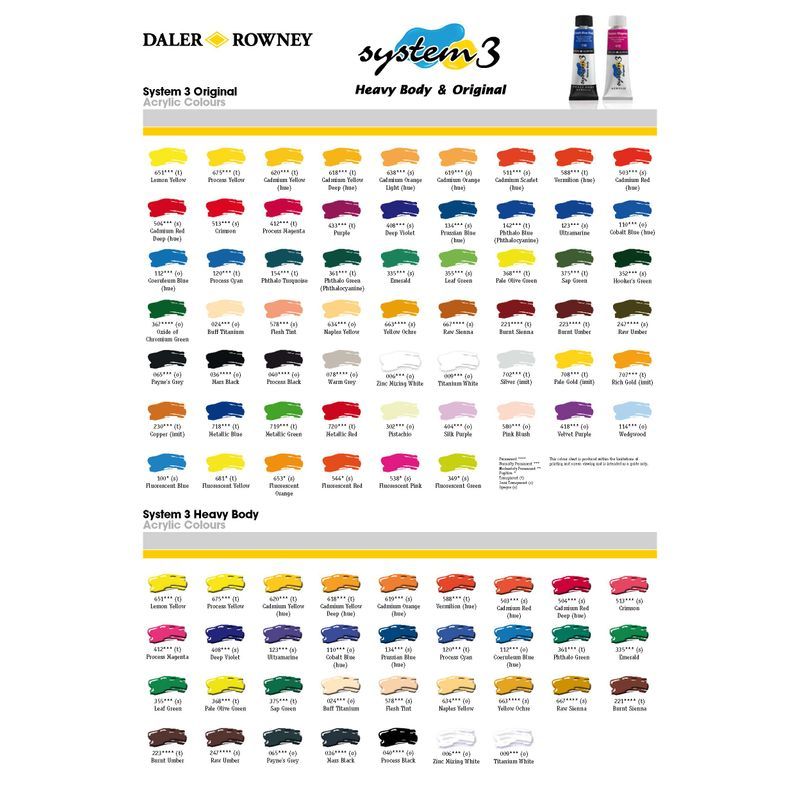 DR System 3 acrylic Starter set 6x22ml, Sis.värit:009, 620,503,123,335,223