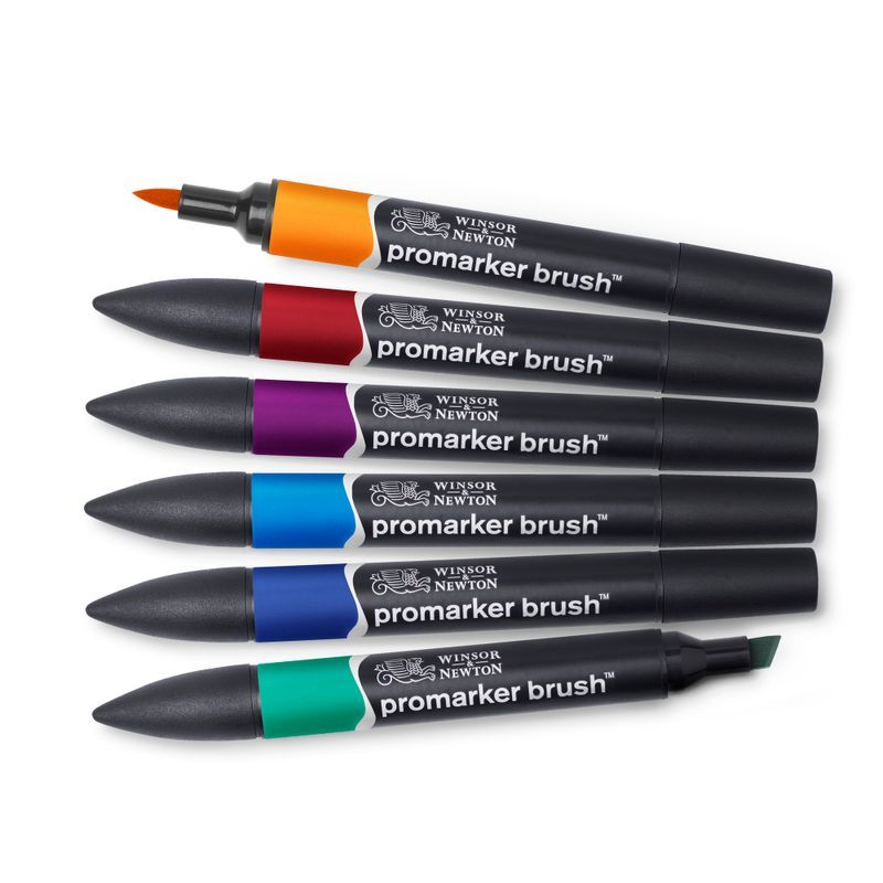 WN Promarker Brush Rich tones 6-lajitelma, sivellintussilajitelma