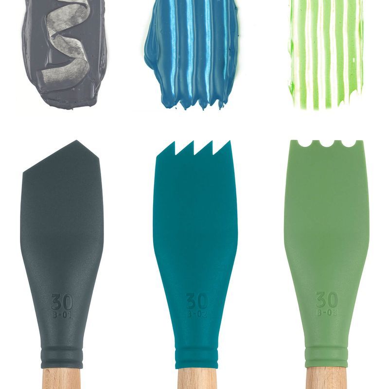 Princeton Blade silikonisivellin No 1 15mm Harmaa, pitkävartinen